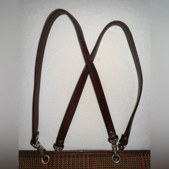 Vintage Lauren by Ralph Lauren Brown Plaid Tote Bag - Picture 15 of 16